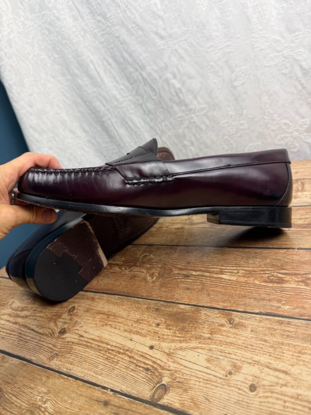 Johnston & Murphy Men’s Penny Loafers Burgundy Leather Size 13 - Picture 11 of 11